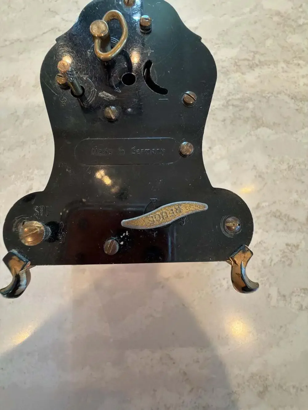 Vintage Reuge Edelweiss Musical Mantle Clock with Floral Hand-Painted Detail